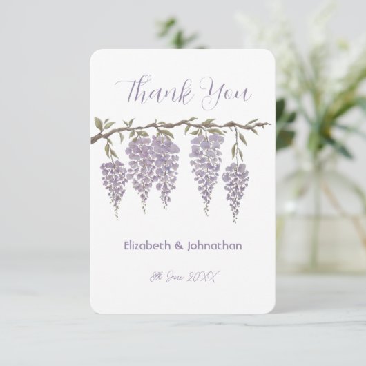 Wisteria bedankje bedankkaart (Staand voorkant)