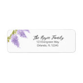 Wisteria Bloem Schilderen Retouradres Label (Voorkant)