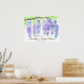 Wisteria Bloemen Bruidsfeest Welkomstposter Poster (Keuken)