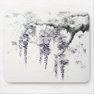 Wisteria Bloemen Inkt Schilderij Muismat