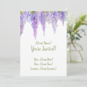 Wisteria bloemen uitnodigingskaart kaart (Staand voorkant)
