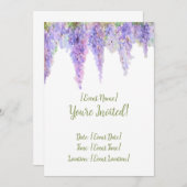 Wisteria bloemen uitnodigingskaart kaart (Voorkant / Achterkant)