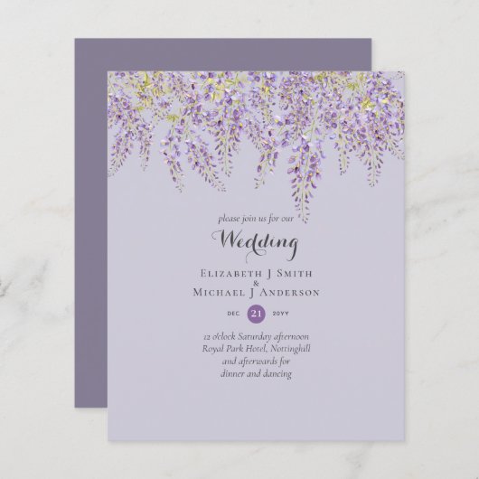 Wisteria Bloementuin Paarse Trouwsage (Voorkant / Achterkant)