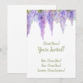 Wisteria bloemenuitnodigingskaart kaart (Voorkant / Achterkant)