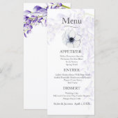 Wisteria Bloesem Trouwmenu Menu (Voorkant / Achterkant)