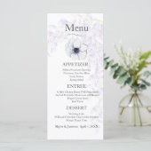 Wisteria Bloesem Trouwmenu Menu (Staand voorkant)