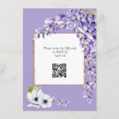 Wisteria Blooms QR Code Wedding Informatiekaartje (Achterkant)