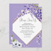 Wisteria Blooms QR Code Wedding Informatiekaartje (Voorkant / Achterkant)