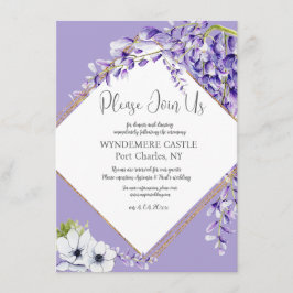Wisteria Blooms QR Code Wedding Informatiekaartje