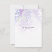 Wisteria Blooms Voeg foto-bruiloft toe Hartelijk d Bedankkaart (Achterkant)