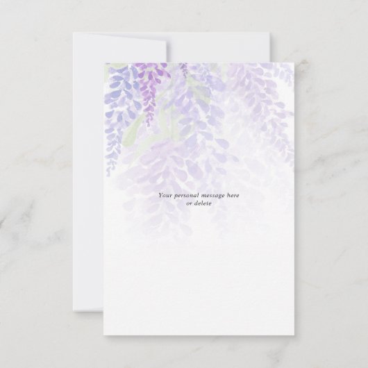 Wisteria Blooms Voeg foto-bruiloft toe Hartelijk d Bedankkaart (Achterkant)