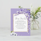 Wisteria Blooms Wedding Informatiekaartje (Staand voorkant)