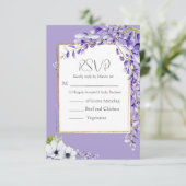 Wisteria Blooms Wedding RSVP Kaartje (Staand voorkant)