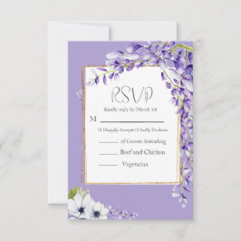Wisteria Blooms Wedding RSVP Kaartje