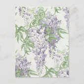 Wisteria Blossom Lichtblauw en Lavendelpatronen Briefkaart (Voorkant)