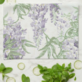 Wisteria Blossom Lichtblauw en Lavendelpatronen Theedoek (Gevouwen)