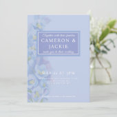 Wisteria Blue Tone Wedding Kaart (Staand voorkant)