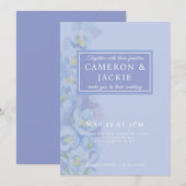 Wisteria Blue Tone Wedding Kaart (Voorkant / Achterkant)