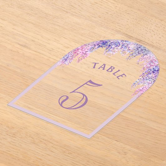 Wisteria boog eerste communie acryl tafel nummer acryl uitnodigingen (Laagn)