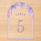 Wisteria boog eerste communie acryl tafel nummer acryl uitnodigingen (Voorkant)
