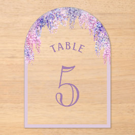 Wisteria boog eerste communie acryl tafel nummer acryl uitnodigingen