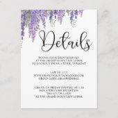 Wisteria boom pastel bruiloft details informatiekaartje (Voorkant)