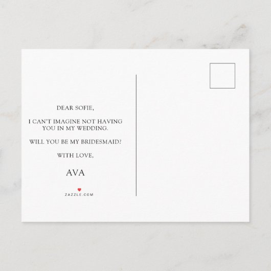 Wisteria boom Wil je mijn bruidsmeisje uitnodiging (Achterkant)