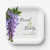Wisteria Brunch bubble Vrijgezellenfeest op wit Papieren Bordje (Voorkant)