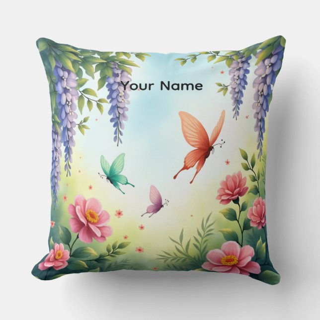 Wisteria Butterflies Pillow Kussen (Voorkant)