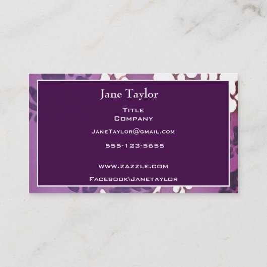 Wisteria Calling Card Contactkaartje (Achterkant)