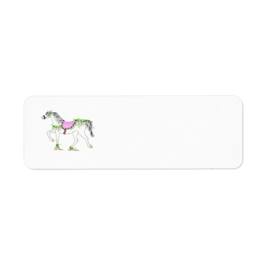 Wisteria Carrousel Paard Retouradres Labels (Voorkant)