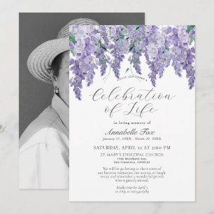 Wisteria Celebration of Life Funeral Memorial Kaart