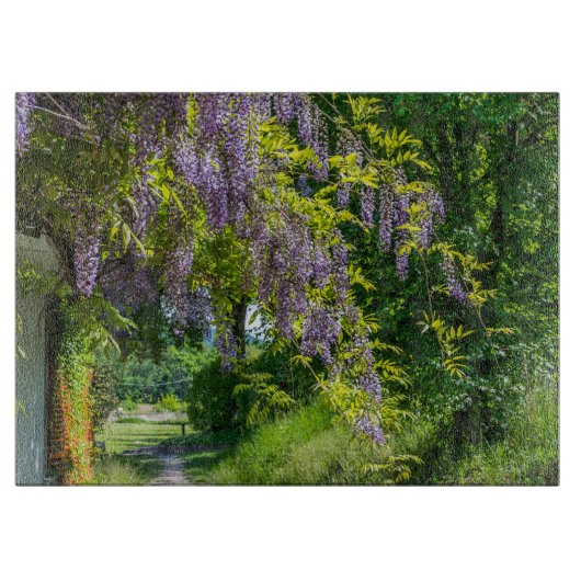 Wisteria country landeglas snijplank (Voorkant)