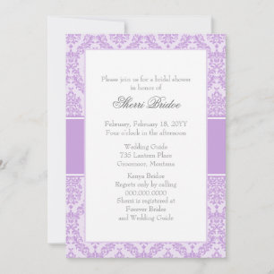 Wisteria Damask Bridal Shower Kaart