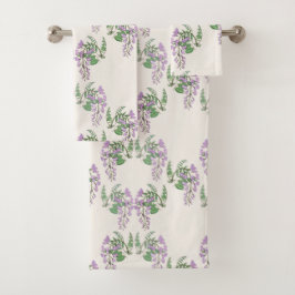 Wisteria Dream Floral Bath Towel Set Bad Handdoek