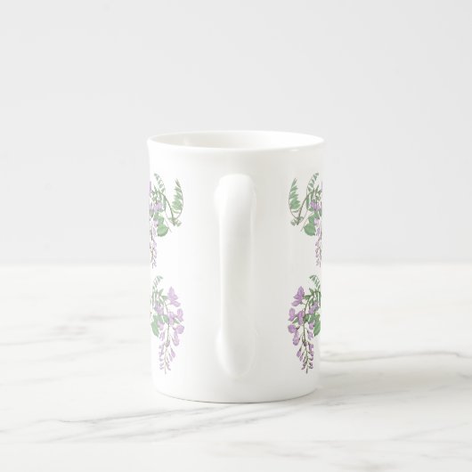 Wisteria Dream Wreath Personalized Bone China Mok (Achterkant)