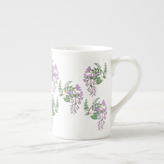 Wisteria Dream Wreath Personalized Bone China Mok (Rechts)
