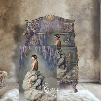 Wisteria Duif Champagne Baljurk Lavendel Kleed Tissuepapier