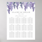 Wisteria Dusty Paarse bruiloft Zitting Grafiek Poster (Voorkant)