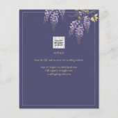 Wisteria Dusty Paarse Gold Wedding Save the Date (Achterkant)