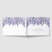 Wisteria Dusty Paarse Waterverf Wedding Gastenboek (Volledig)