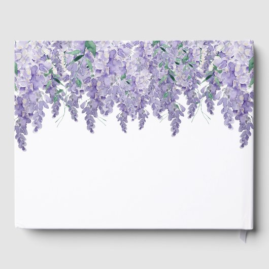 Wisteria Dusty Paarse Waterverf Wedding Gastenboek (Achterkant)