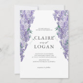Wisteria Dusty Paarse Waterverf Wedding Invitatio Kaart (Voorkant)