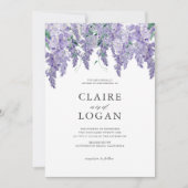 Wisteria Dusty Paarse Waterverf Wedding Invitatio Kaart (Voorkant)