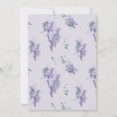 Wisteria Dusty Paarse Waterverf Wedding Invitatio Kaart (Achterkant)