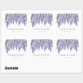 Wisteria Dusty Paarse Waterverf Wedding Vierkante Sticker (Vel)
