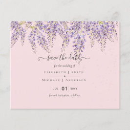 Wisteria Dusty Pink Wedding Save Dates BUDGET Flye Flyer