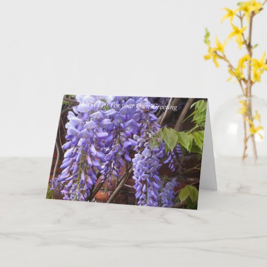 Wisteria Editable Wenskaart Kaart (Gele Bloem)