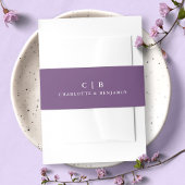 Wisteria eenvoudige Paarse bruiloft Uitnodigingen Wikkel