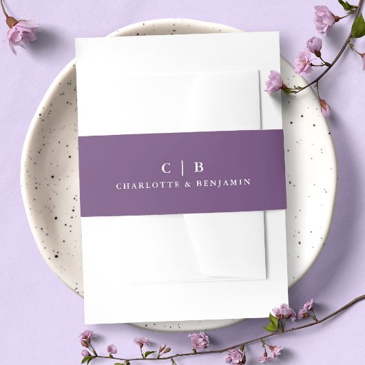 Wisteria eenvoudige Paarse bruiloft Uitnodigingen Wikkel